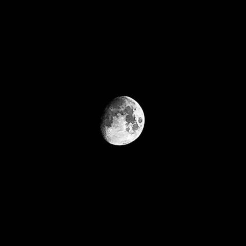Moon in black and white