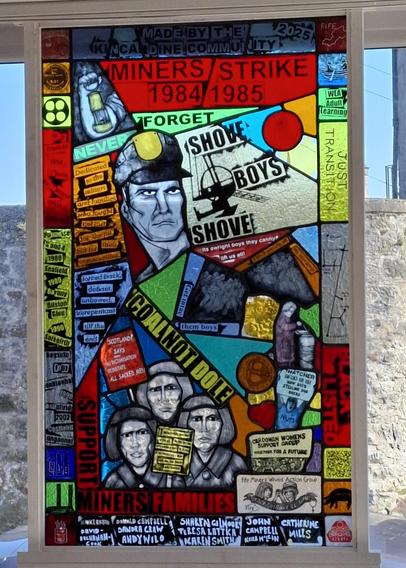 Miners strike anniversary stained glass window