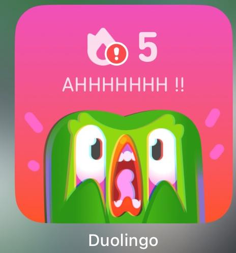 Photo by Vivian Jenna Wilson on April 07, 2025. May be an illustration of text that says '195 C! 5 AHHHHHHH!! Duolingo'.