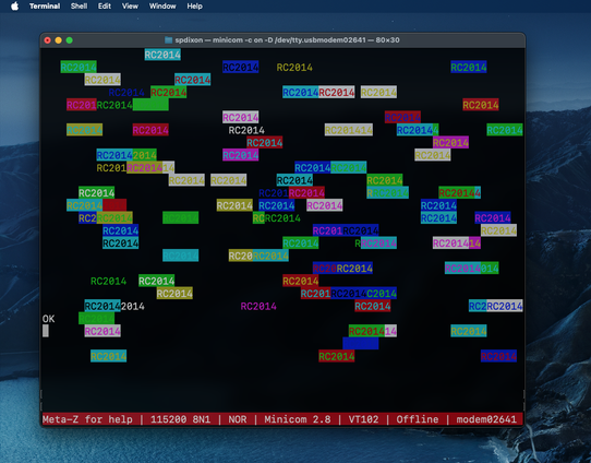 terminal emulator showing output of RC2014