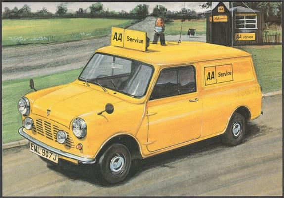 Printed colour postcard showing an illustration of an Automobile Association Minivan.

Published by Golden Era, No GP 027.

Postally unused.

Excellent condition, with minimal corner bumps.