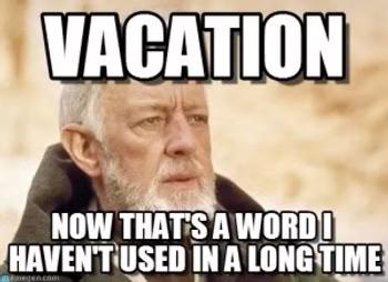Old man realizing vaction