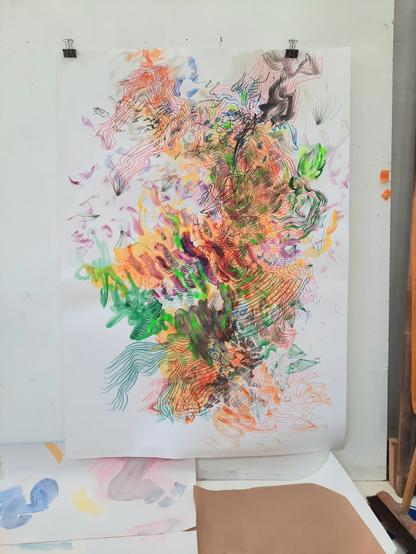 178x122,5cm
Acrylic, markers, colourpencils, felt-pen on white cartboard