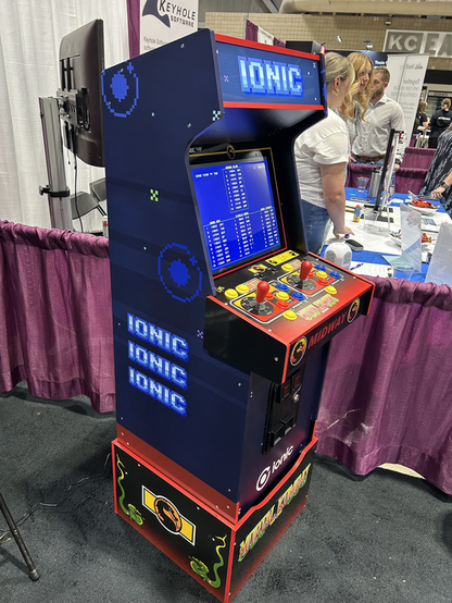 An Ionic Branded Mortal Kombat 30TH Anniversary Legacy Edition Arcade from Arcade1Up