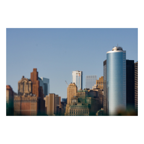a partially blurry skyline in dusky light