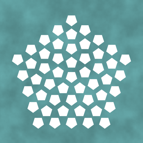 Here are 51 pentagons in a centered pentagonal pattern.