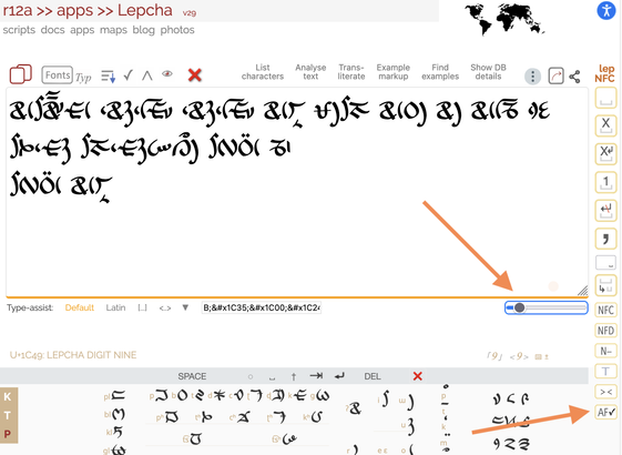 View of a picker indicating the location of the new font-size control and the Autofocus control.