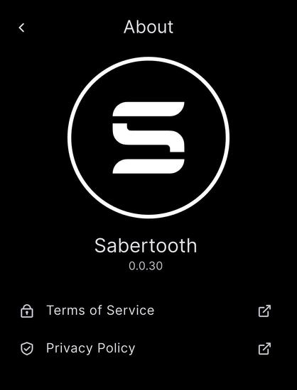 About
Sabertooth
0.0.30
Terms of Service
Privacy Policy
