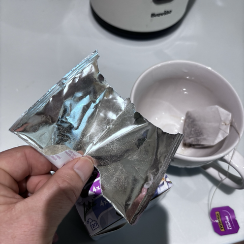 metal plastic wrapper of teabag
