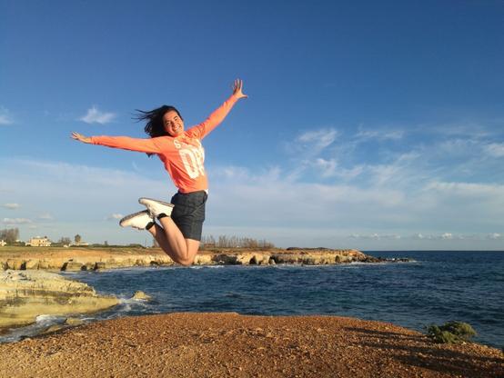 Me being happy in Cyprus in 2019