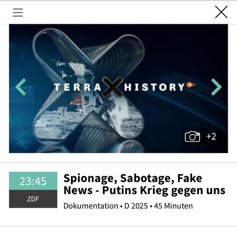 Spionage, Sabotage, Fake News – Putins Krieg gegen uns. TV-Programmhinweis auf eine ZDF-Dokumentation aus der Reihe „Terra X History“, Ausstrahlung am 6.4. um 23:45 Uhr, Laufzeit 45 Minuten.