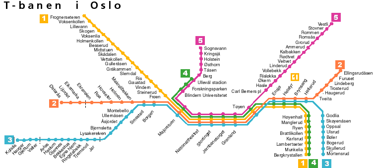 T-banekart for Oslo (2001).