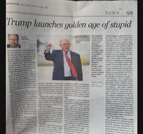 Trump launches golden age of stupid.