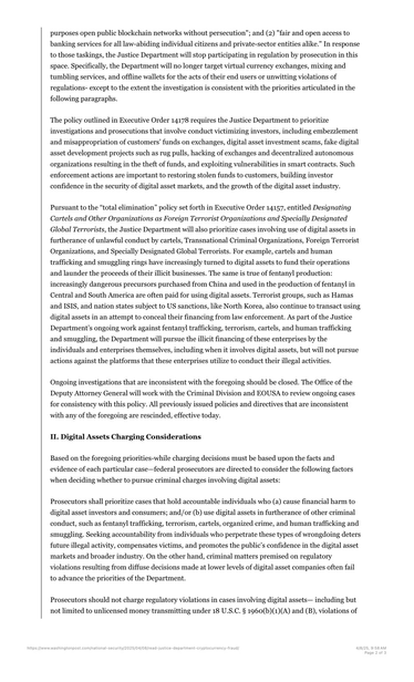 The complete text of Dpty AG Todd Blanche’s memo on ending prosecution of digital asset fraud p2