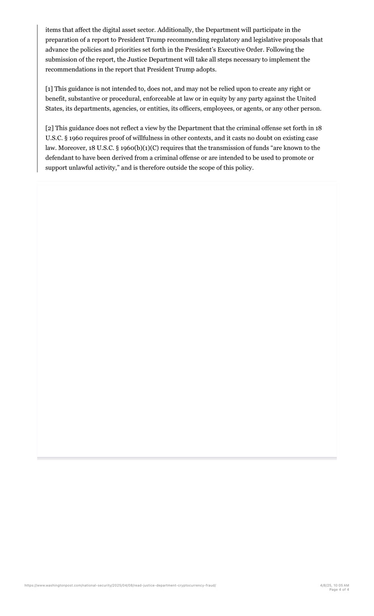The complete text of Dpty AG Todd Blanche’s memo on ending prosecution of digital asset fraud p4