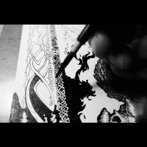 a photo of my hand inking