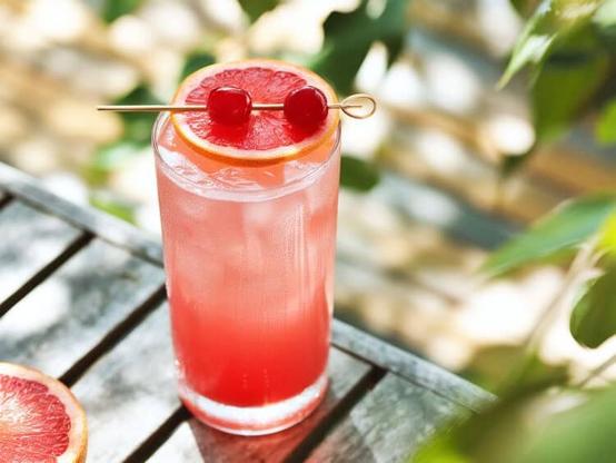 Ruby Red drink with cherries