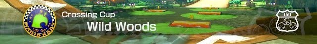 Screenshot from Mario kart, crossing cup, wild woods