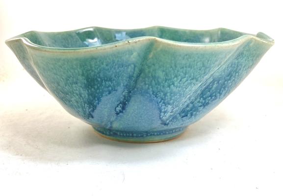 Handmade bowl with deep grooves