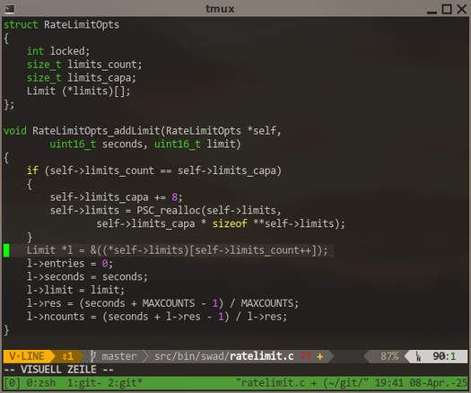 Some C code trying to deal with a pointer to an array ...