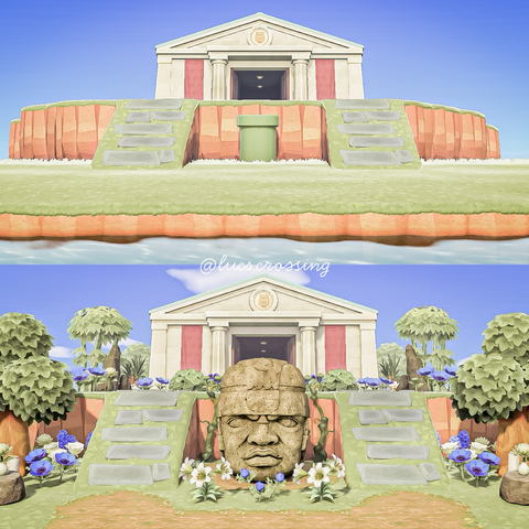 Before and after shot of the museum on Asteroid.