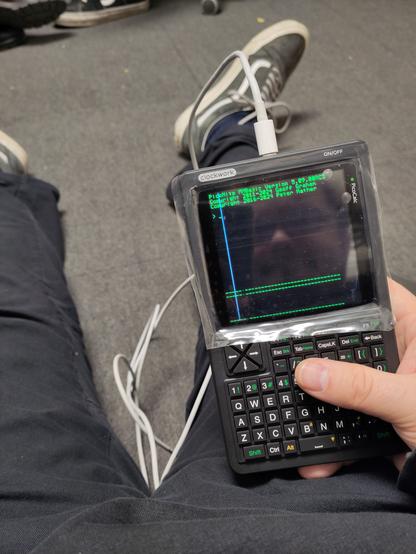 two lines on a calculator with keyboard display