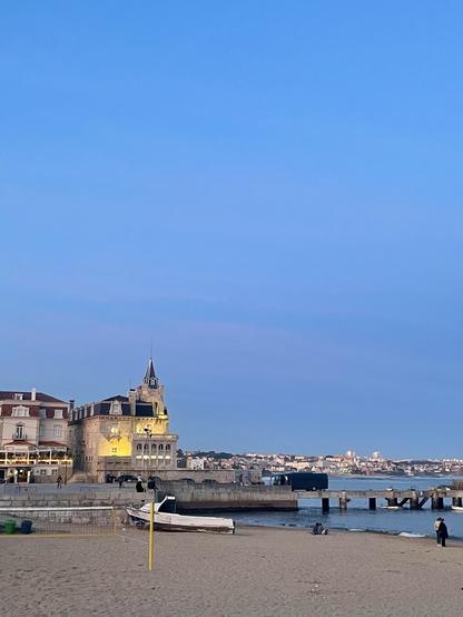 coastal city view at twilight