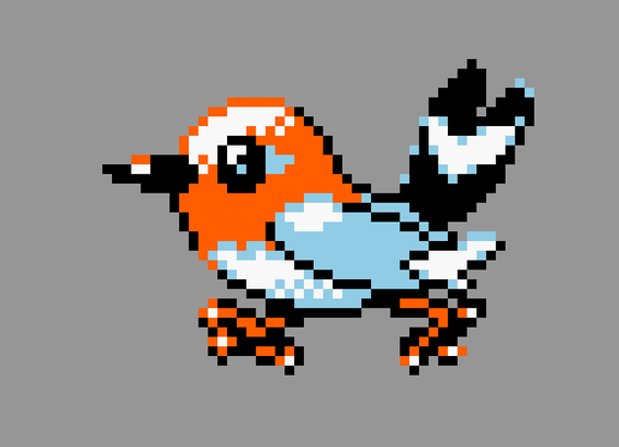 fletchling in the pokemon gold/silver style