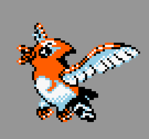 fletchinder in the pokemon gold/silver style