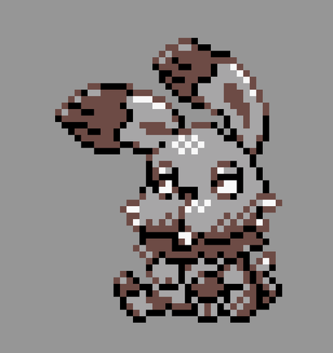 pixel art of bunnelby in the pokemon gold/silver style