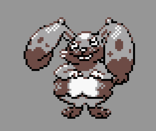 pixel art of diggersby in the pokemon gold/silver style standing