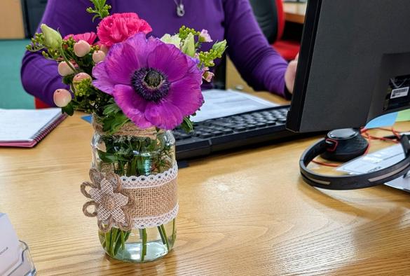 One of the floral displays