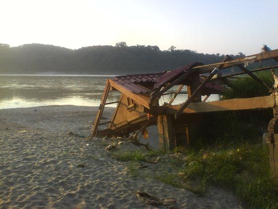 A house destroyed by the Mekong