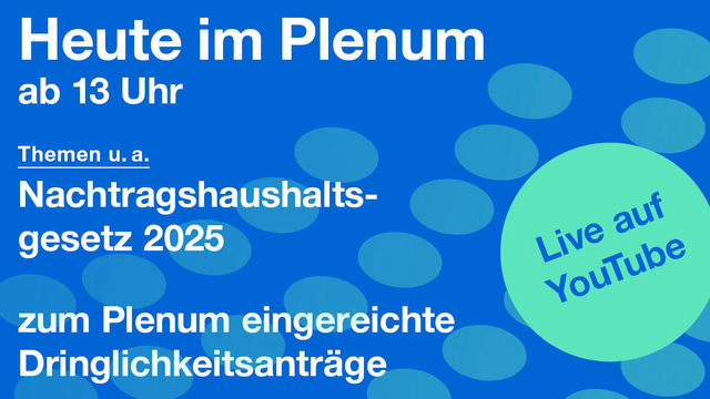 Textkachel: 48. Plenarsitzung des Bayerischen Landtags heute ab 13 Uhr