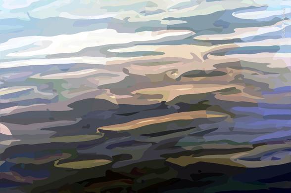 Sky and clouds reflected in billabong water, version 2