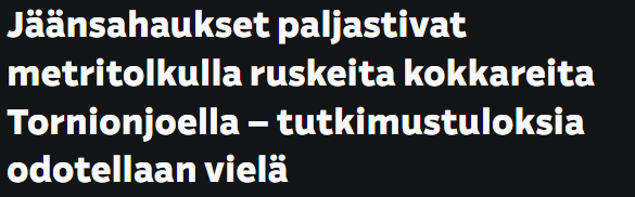 Jäänsahaukset paljastivat metritolkulla ruskeita kokkareita Tornionjoella – tutkimus­tuloksia odotellaan vielä
