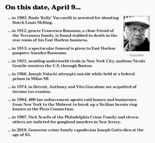 Collection of crime history items from April 9.