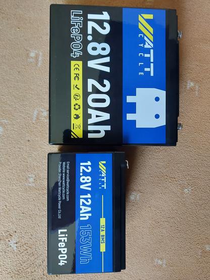 2 LIFEPO4 batteries. 20Ah and 12Ah.