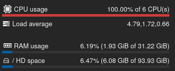 System Monitor 
CPU 100%