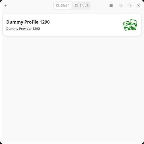 Screenshot of the eSIM Manager app showing one dummy profile.