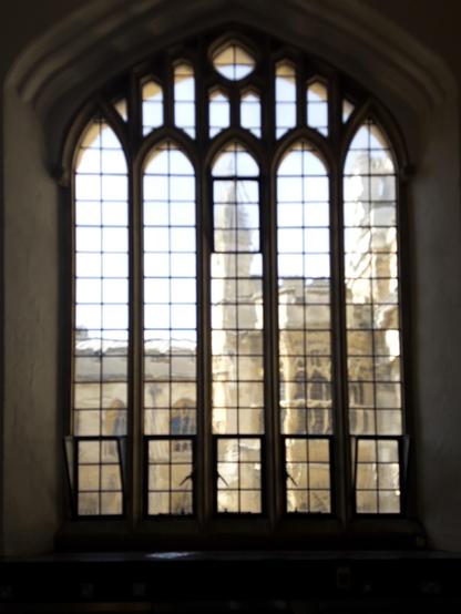 View through an old window in Old Schools.
