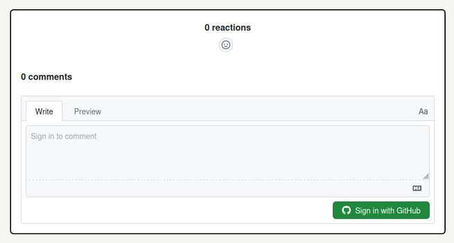 Screenshot of a comment section for a blog, with reactions and comments options.