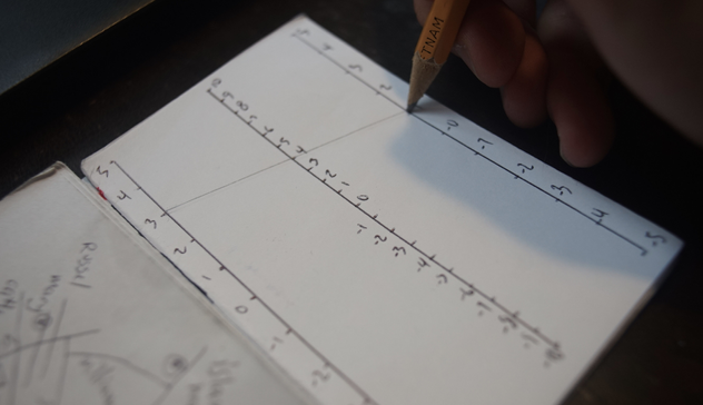 A visual addition program that relies on nomography to get the sum from two numbers.