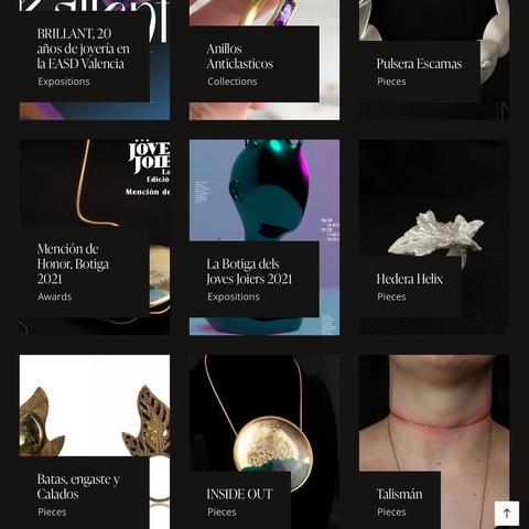 captura de la web de la sección portfolio