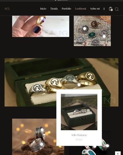 captura de la web de la sección lookbook