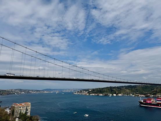 A view over the blue bosphorus sea