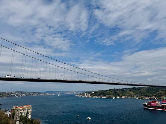 A view over the blue bosphorus sea