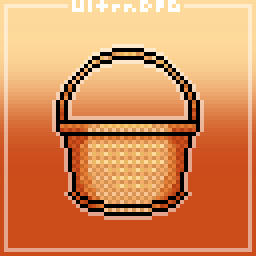 Pixel art of a wicker basket.