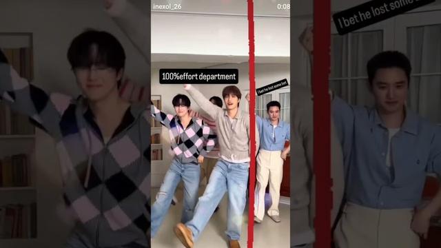 Who convinced him to do this challenge #kyungsoo #Kai #chanyeol #Suho #dancechallenge #exo
