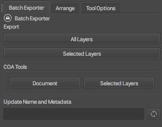 Krita screenshot showing the Batch Export Docker
